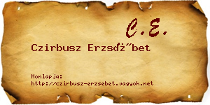 Czirbusz Erzsébet névjegykártya