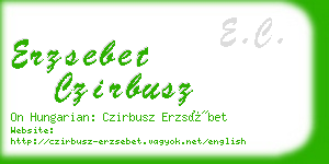 erzsebet czirbusz business card